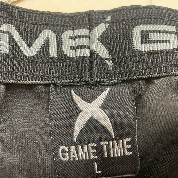 GAME TIME BLACK With Grey Stripes Down The Side Sweatpants Sz(L) - Picture 4 of 4